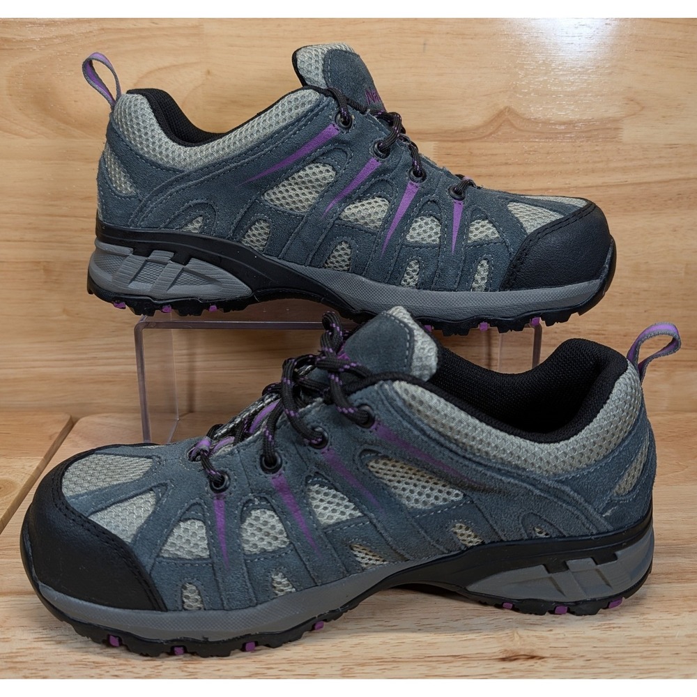 Nautilus N1754 Womens Grey Purple Composite Toe EH Safety Work Shoes Size 9M NEW
